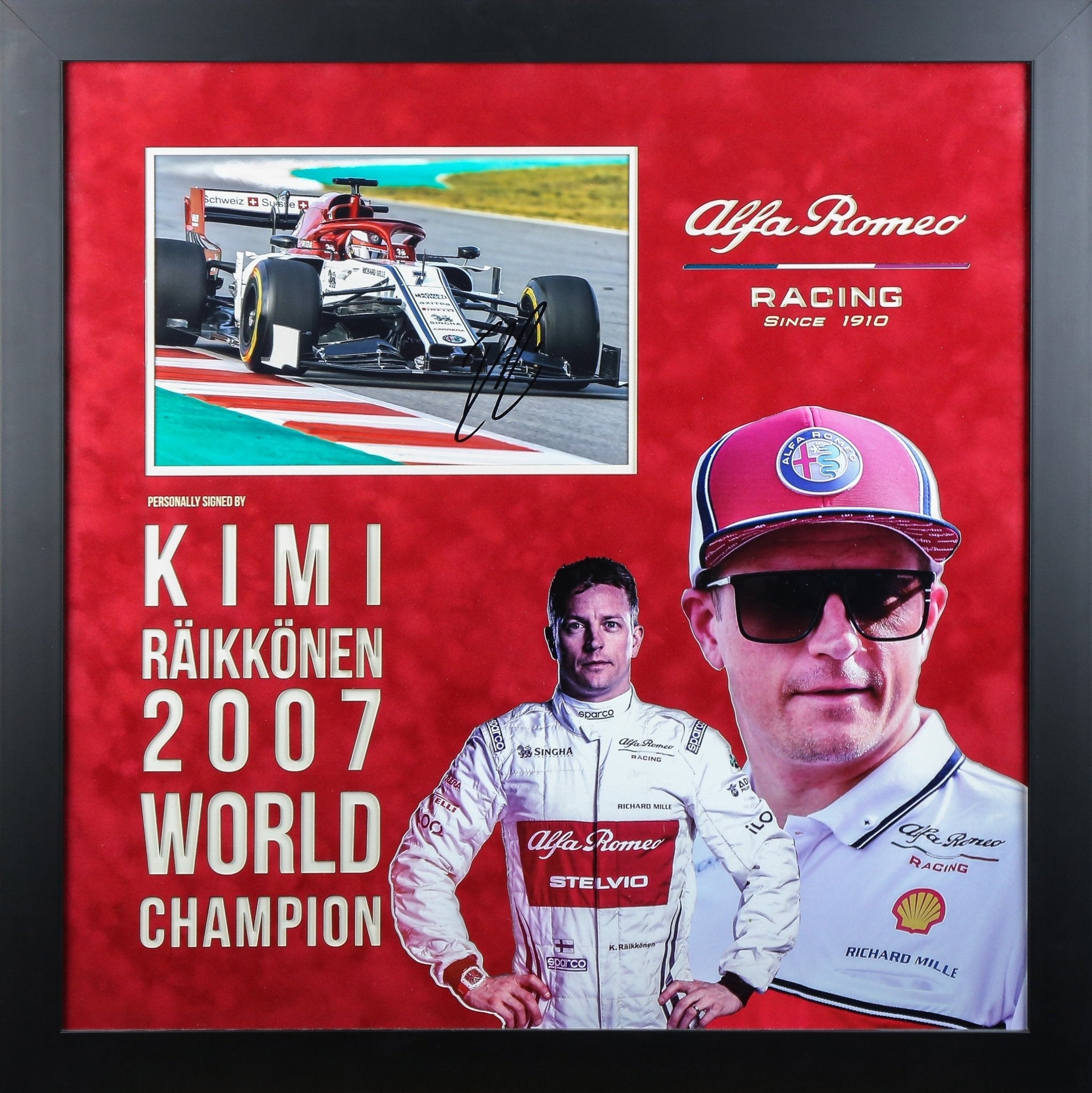 Raikkonen Signed 12x8 Photograph Framed Display - Memorabilia Framers Shop